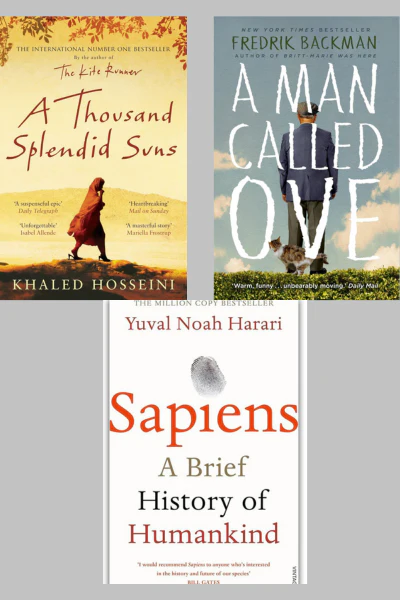 3 Books Combo Sapiens + A man called ove +A Thousand Splendid Suns