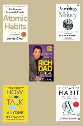 Atomic Habits, Power of Habit, Rich Dad Poor Dad, Psychology of Money, How to Talk to Anyone Bestseller 5 books combo - (English) (Paperback)