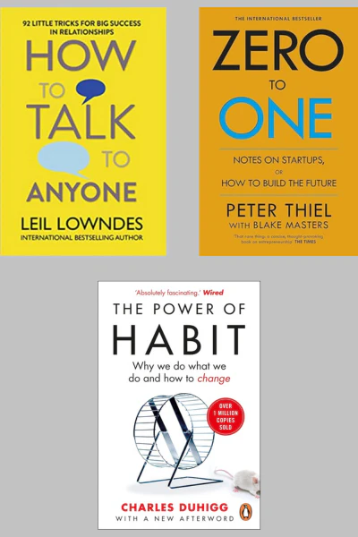 How To Talk To Anyone & P0wer Of Habit & Zero to One ( 3 Books Combo)