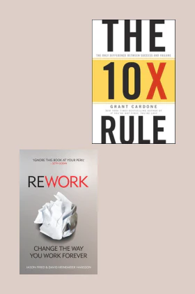 The 10X Rule + Rework 2 Books Combo (Paperback) English