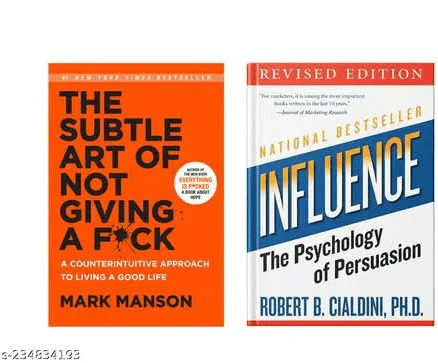 The Subtle Art of Not Giving a F*ck by Mark Manson + Influence: The Psychology of Persuasion by Robert B. Cialdini (Paperback, English) bundle:
